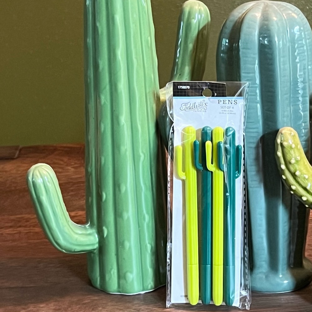 Fiddlestix CACTUS Botanical Pen Set Black Ink Fine Tip